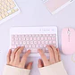 Teclado con mouse bluetooth recargable Rosado - Miniatura 2