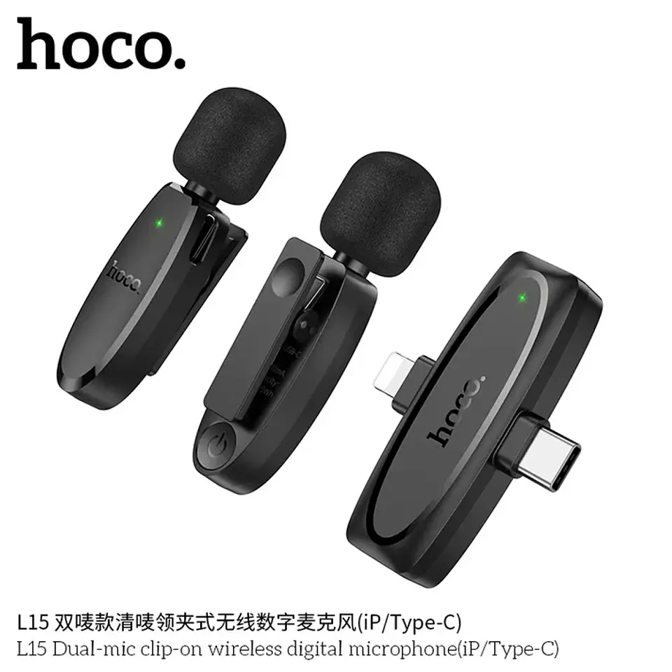 Microfono dual hoco L15 iphone y tipo C  4