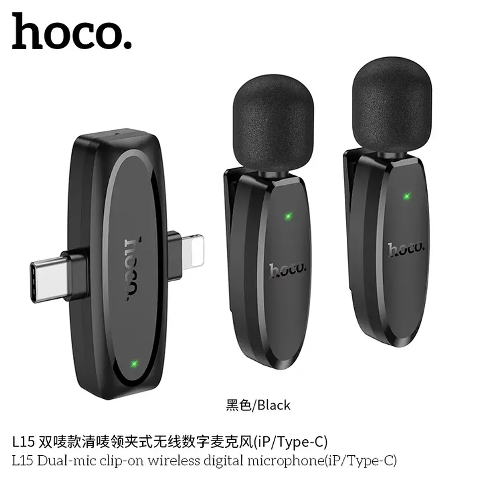 Microfono dual hoco L15 iphone y tipo C  3