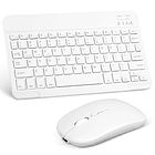 Teclado con mouse bluetooth recargable Blanco 2