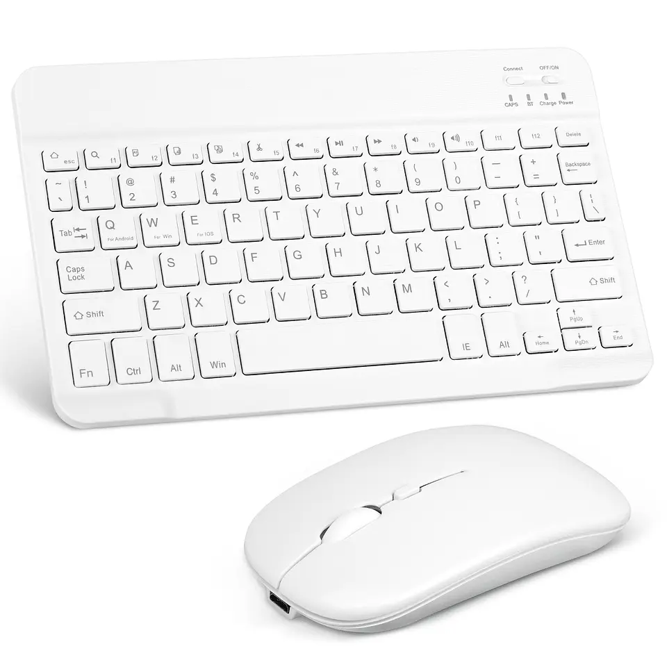 Teclado con mouse bluetooth recargable Blanco 2