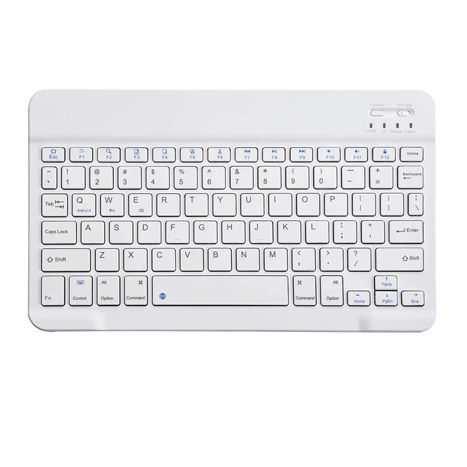 Teclado con mouse bluetooth recargable Blanco 3