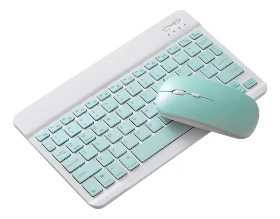 Teclado con mouse bluetooth recargable verde Agua 2