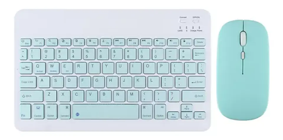 Teclado con mouse bluetooth recargable verde Agua 1