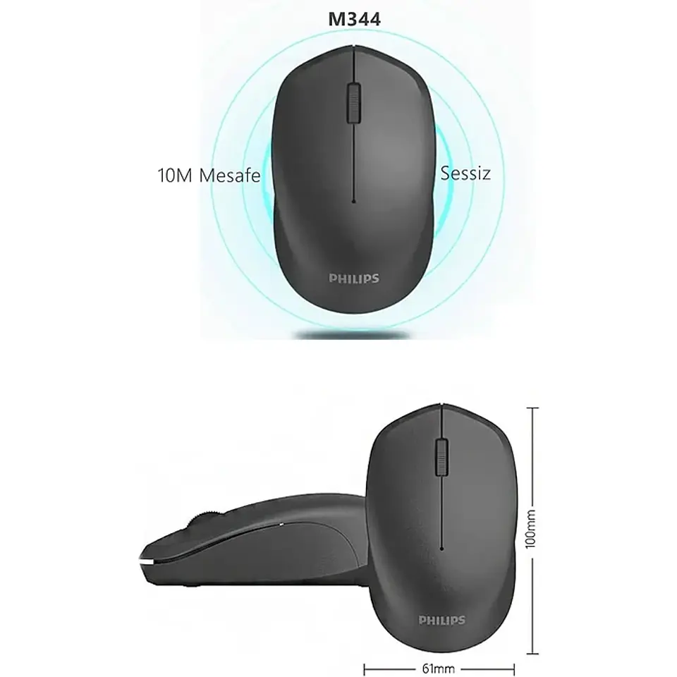 Mouse Philips ergonómico inalámbrico 2.4g m344  5