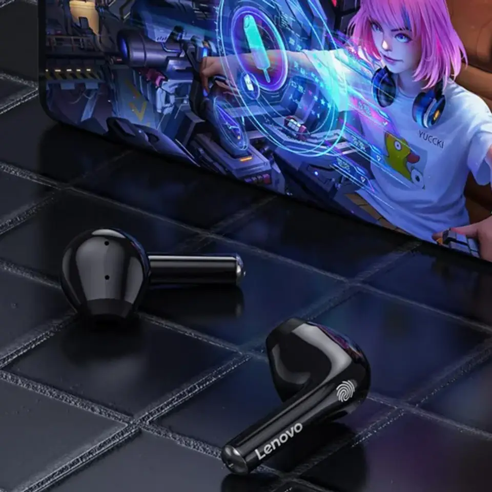 Audifonos inalambricos lenovo LP12 negro BT  3