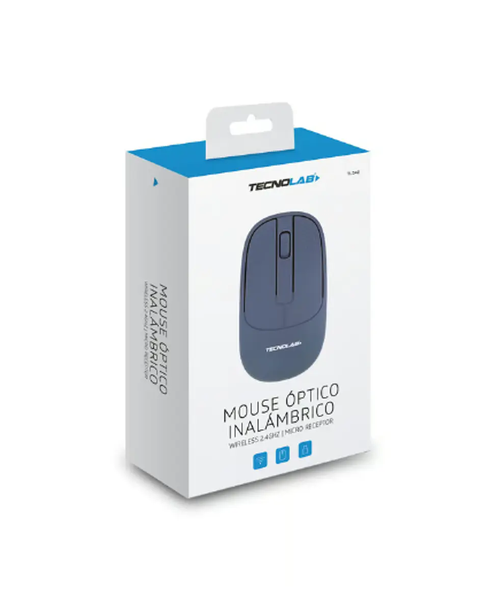 Mouse wireless bluetooth tecnolab DUAL BT azul 2
