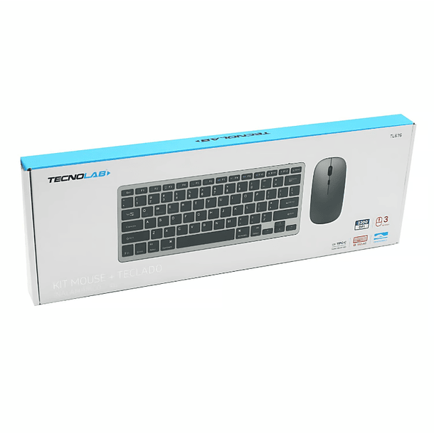 Kit teclado + mouse tipo c inalambrico 2.4G 2200DPI  4