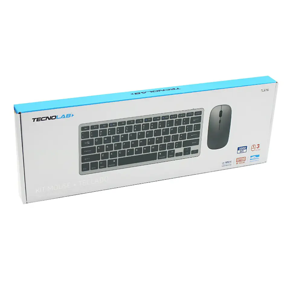 Kit teclado + mouse tipo c inalambrico 2.4G 2200DPI  4