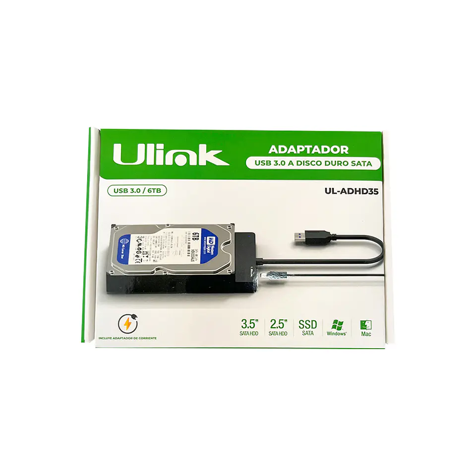 Adaptador USB 3.0 a disco duro sata 2,5 y 3,5 UL-ADHD35  3