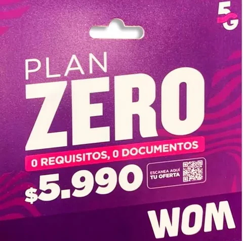 Chips Wom Plan Zero Incluye 50gb + 500 Min 