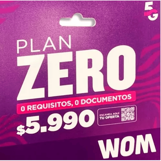 Chips Wom Plan Zero Incluye 50gb + 500 Min  1