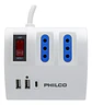 Extension de escritorio 1.5 metros 2USB + 1C + 3T PHILCO  - Miniatura 2
