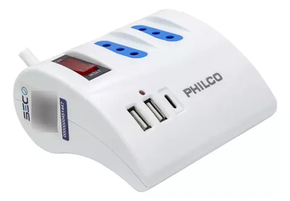 Extension de escritorio 1.5 metros 2USB + 1C + 3T PHILCO  4
