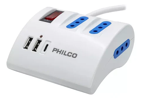Extension de escritorio 1.5 metros 2USB + 1C + 3T PHILCO 