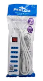 Alargador multiple 6 entradas con switch 5 MTS PHILCO BLANCA  - Miniatura 4