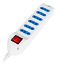 Alargador multiple 6 entradas con switch 5 MTS PHILCO BLANCA  - Miniatura 3