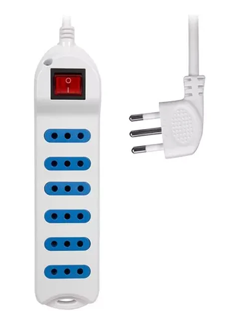 Alargador multiple 6 entradas con switch 5 MTS PHILCO BLANCA 