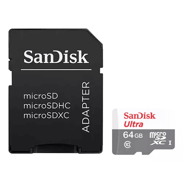 Memoria microSD 80mb/s Sandisk Clase 10 64GB 4