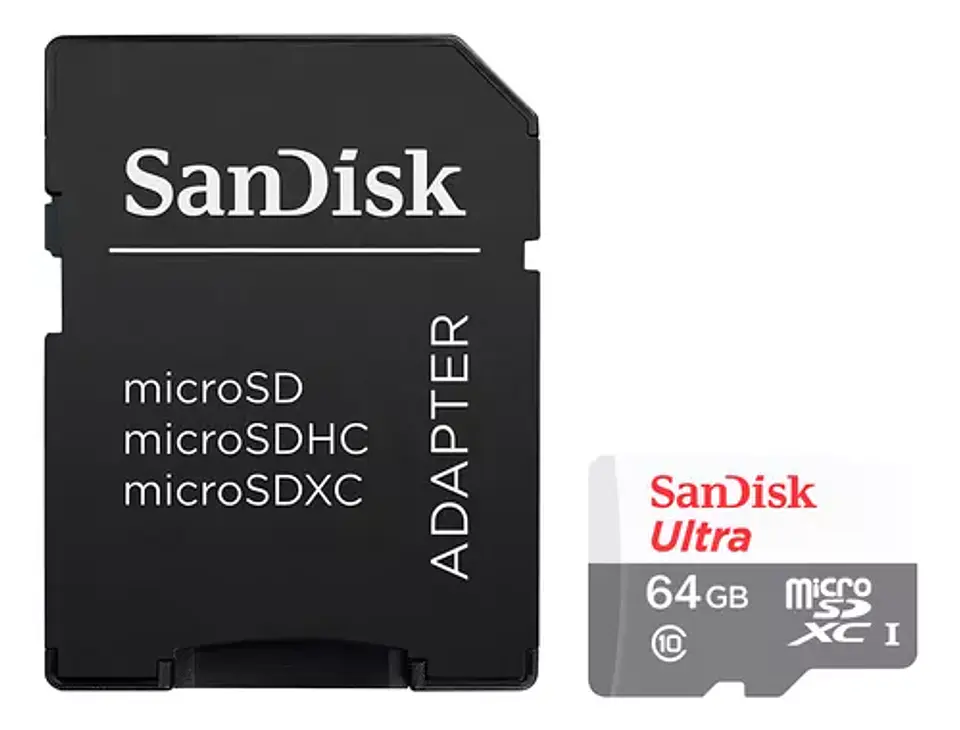 Memoria microSD 80mb/s Sandisk Clase 10 64GB 4