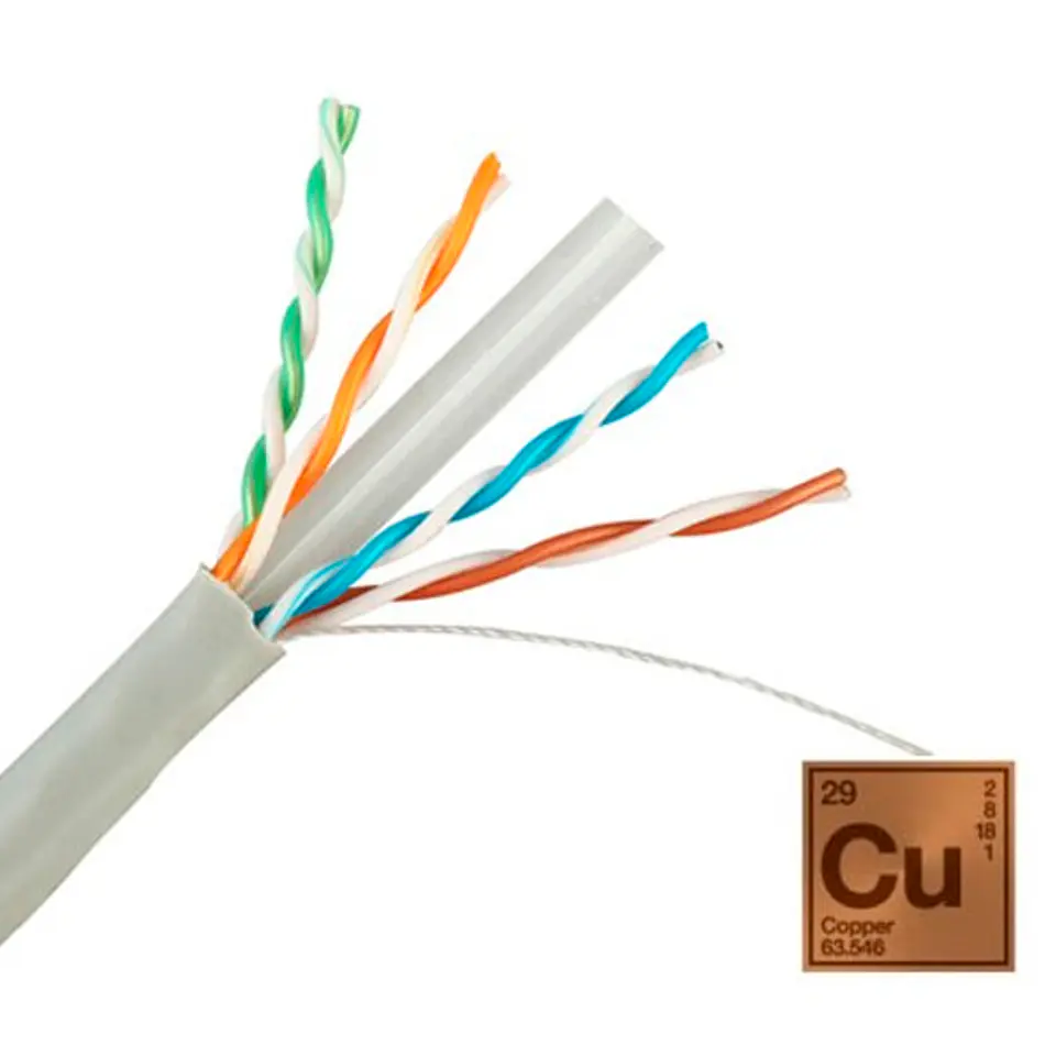 Caja de cable de red 305 metros Interior 100% cobre 24AWG 4X2X0.52  2