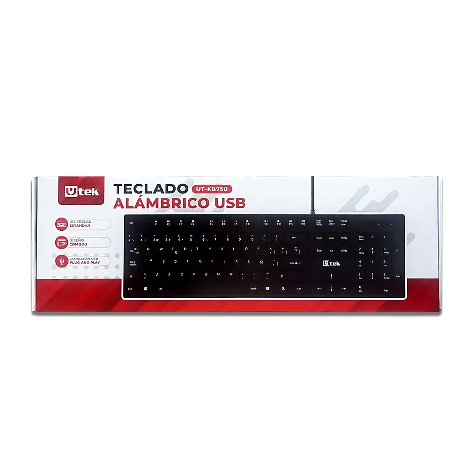 Teclado alámbrico USB multimedia tecla Slim / mod. UT-KB750 4