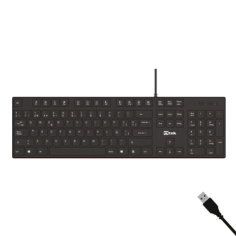 Teclado alámbrico USB multimedia tecla Slim / mod. UT-KB750