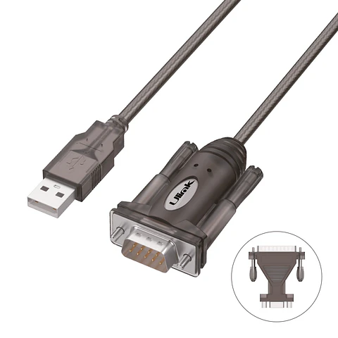 Adaptador USB A SERIAL DB9 + DB25 1.5M ULINK 