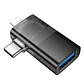 Adaptador HOCO UA36E 2 en 1 Lightning - tipo C macho a USB  - Miniatura 3