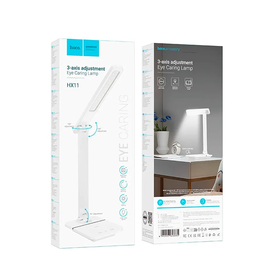 Lampara Escritorio Mesa Hoco Hx11 Plegable Blanco 2
