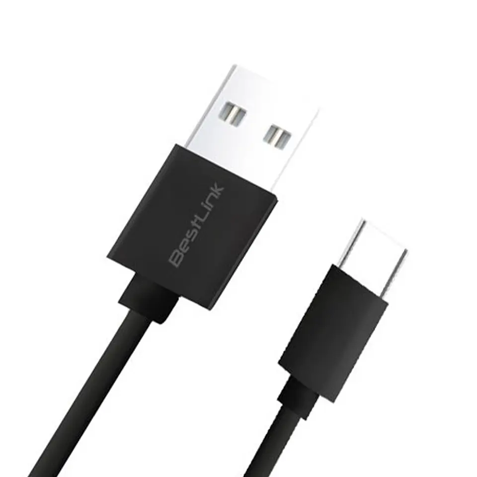 Cable de carga y datos USB-C 2.4A NEGRO 1 MTS 1