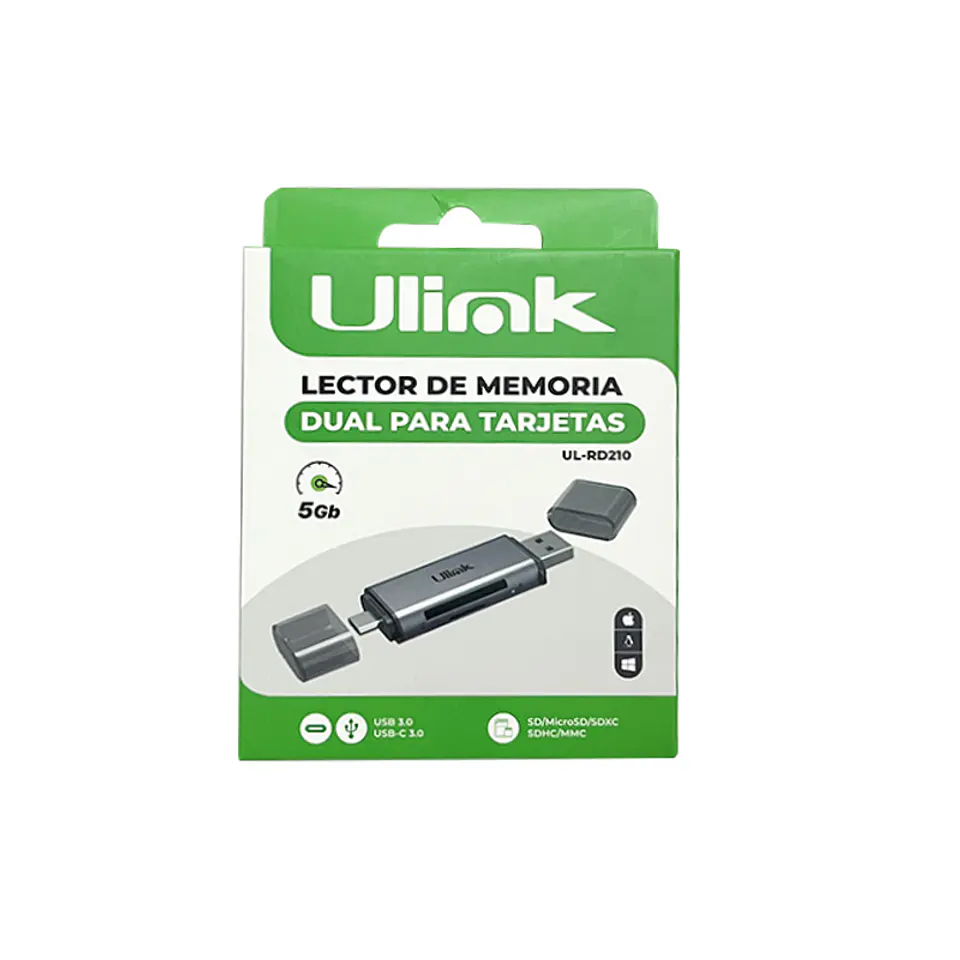 Lector de memorias USB-C/USB para tarjetas SD/microSD 5GB 3