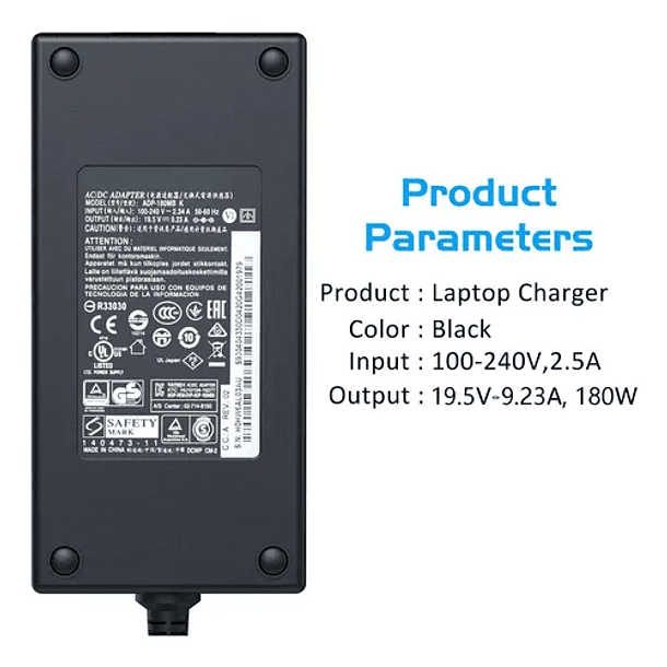 Cargador de notebook DELL 19.5V 9.23A 7.4mm*5.0mm 180W DBLUE  5