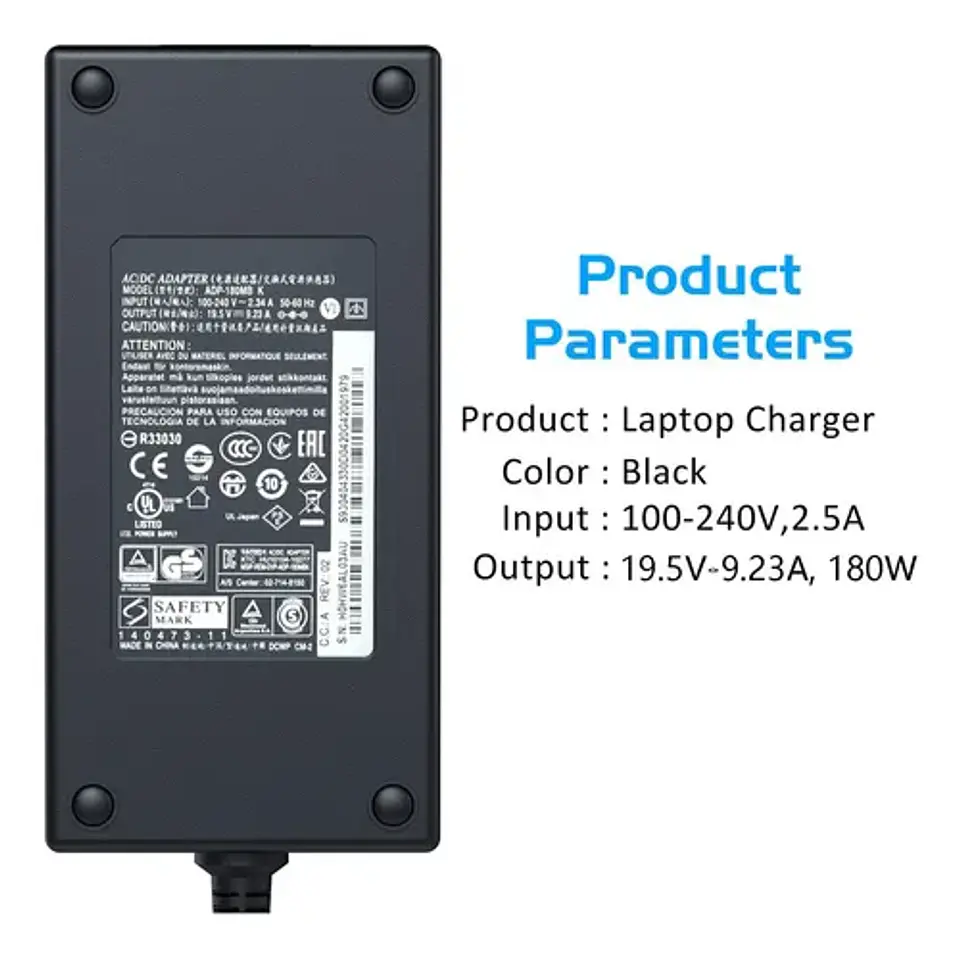 Cargador de notebook DELL 19.5V 9.23A 7.4mm*5.0mm 180W DBLUE  5