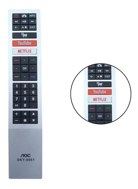 control remoto compatible con Smart tv AOC  TL697