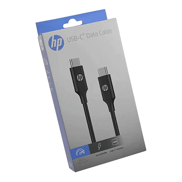 Cable de carga y datos USB-C A USB-C 60W NEGRO 1 MTS HP  4
