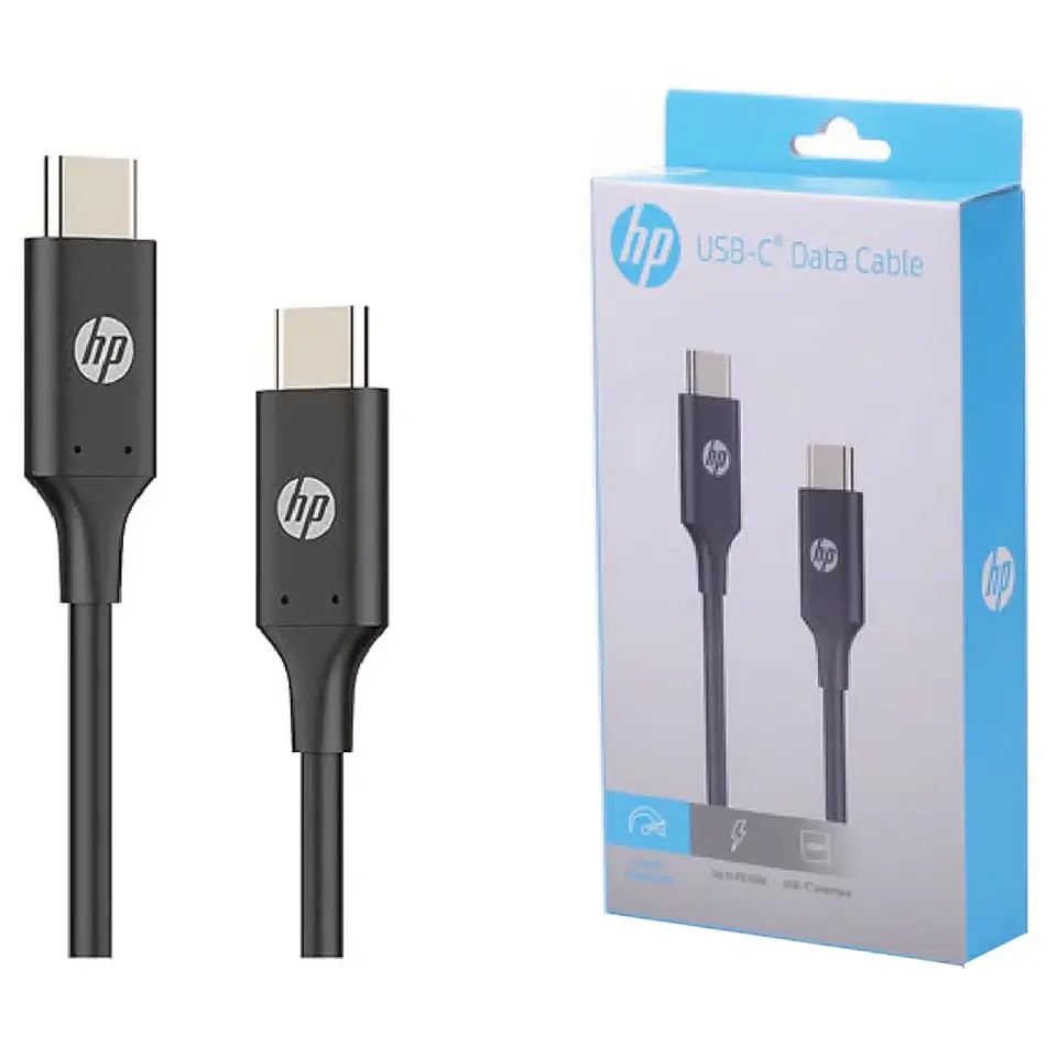 Cable de carga y datos USB-C A USB-C 60W NEGRO 1 MTS HP  2