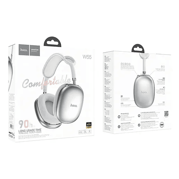Audifonos Hoco BT 90HRS W55 Silver  3