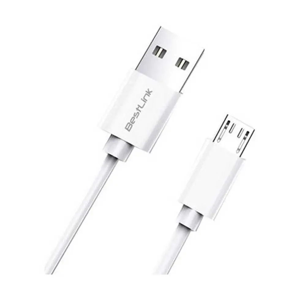 Cable de carga y datos MICRO USB 2.4A BLANCO 1 MTS  1