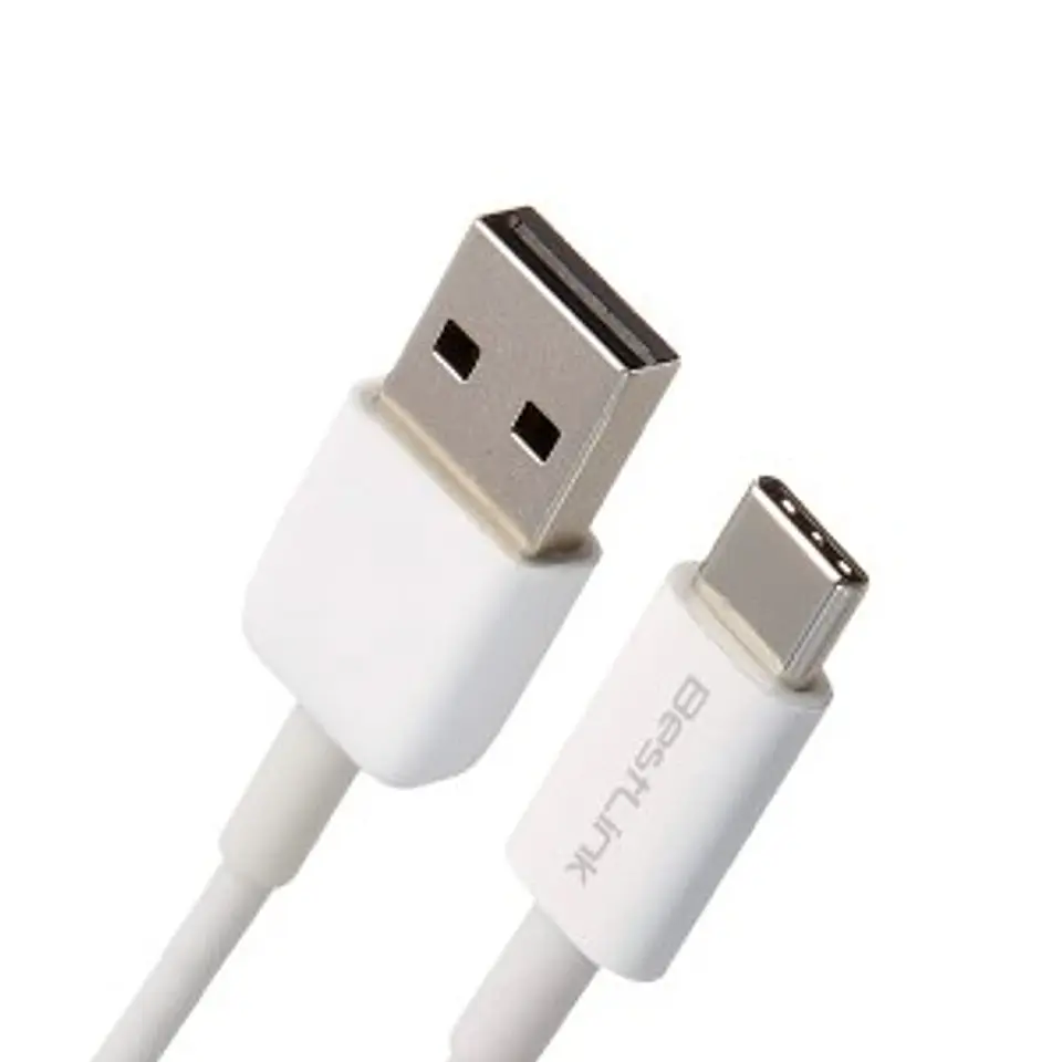 Cable de carga y datos 2.4A USB-C BLANCO 2 MTS 1