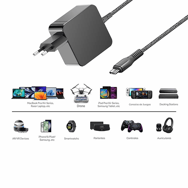 Cargador universal 65W USB-C PD UTEK 1.5 MTS  4