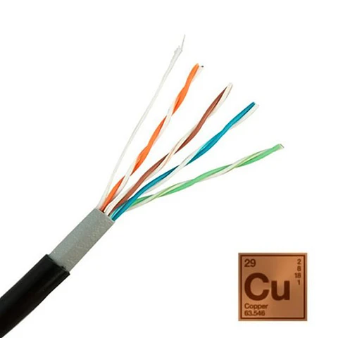 Cable de red exterior 100% cobre CAT6 24 AWG 4X2X0.51  100 METROS