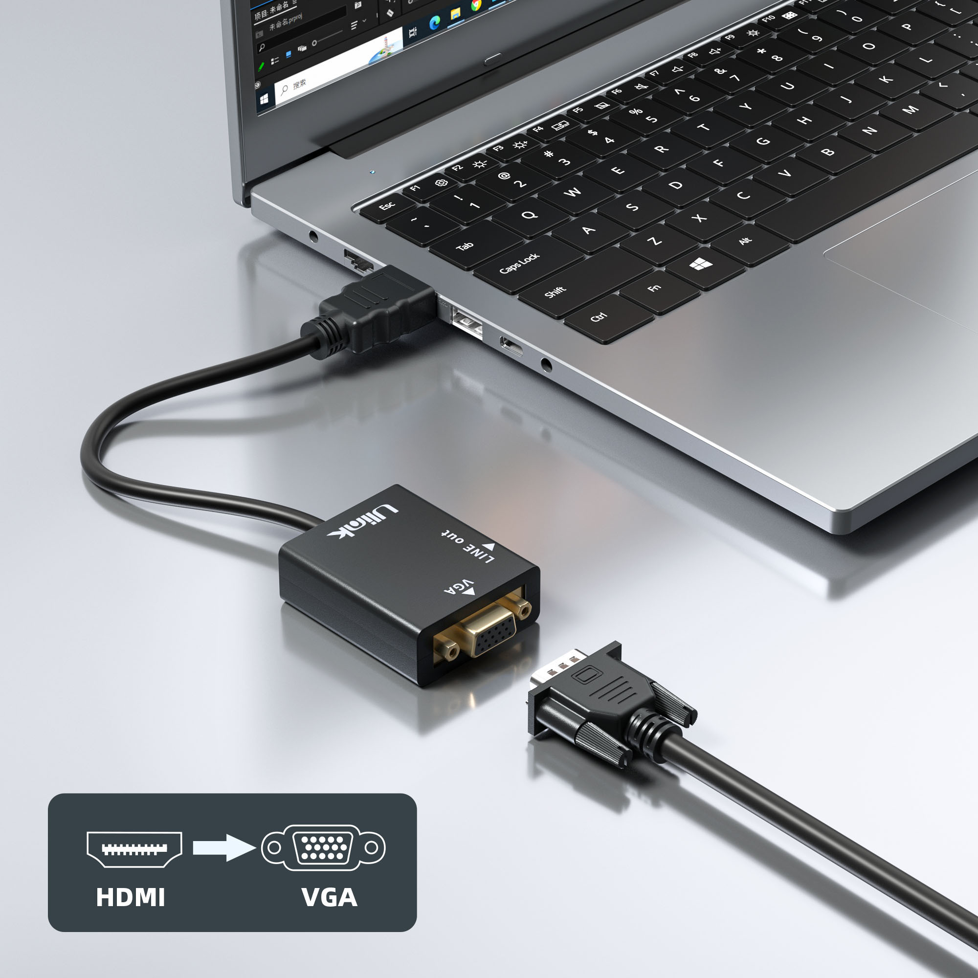 Usb C Ele Gate Adaptador Hdmi Entrada Salidas HDMI VGA Adapter