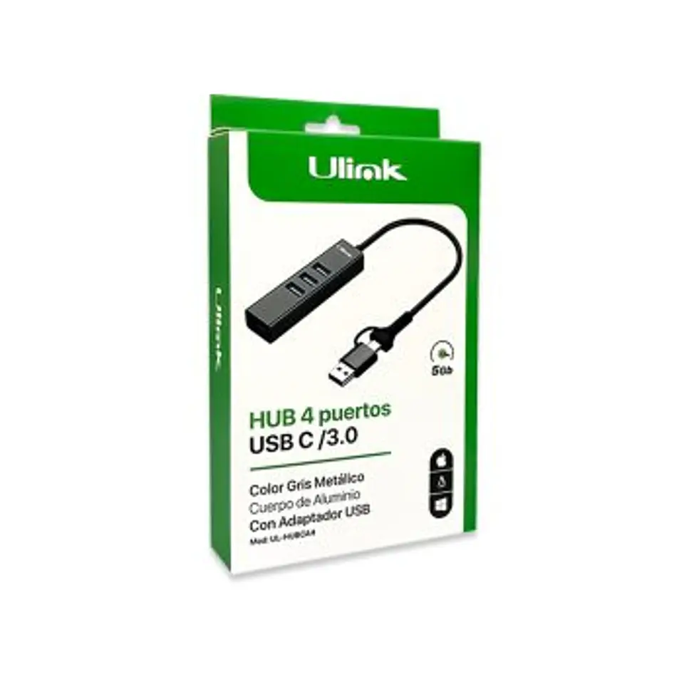 HUB DUAL USB-C y USB 4 puertos 3.0 4