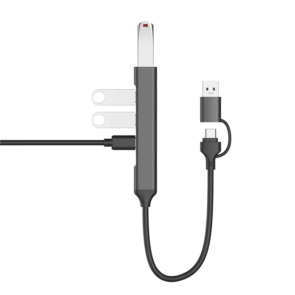 HUB DUAL USB-C y USB 4 Puertos (3 TIPO C + 1 USB 3.0) 3