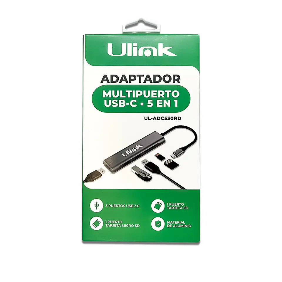 HUB USB-C 5 en 1 (3 USB 3.0 + 1 MICROSD + 1 SD) 4