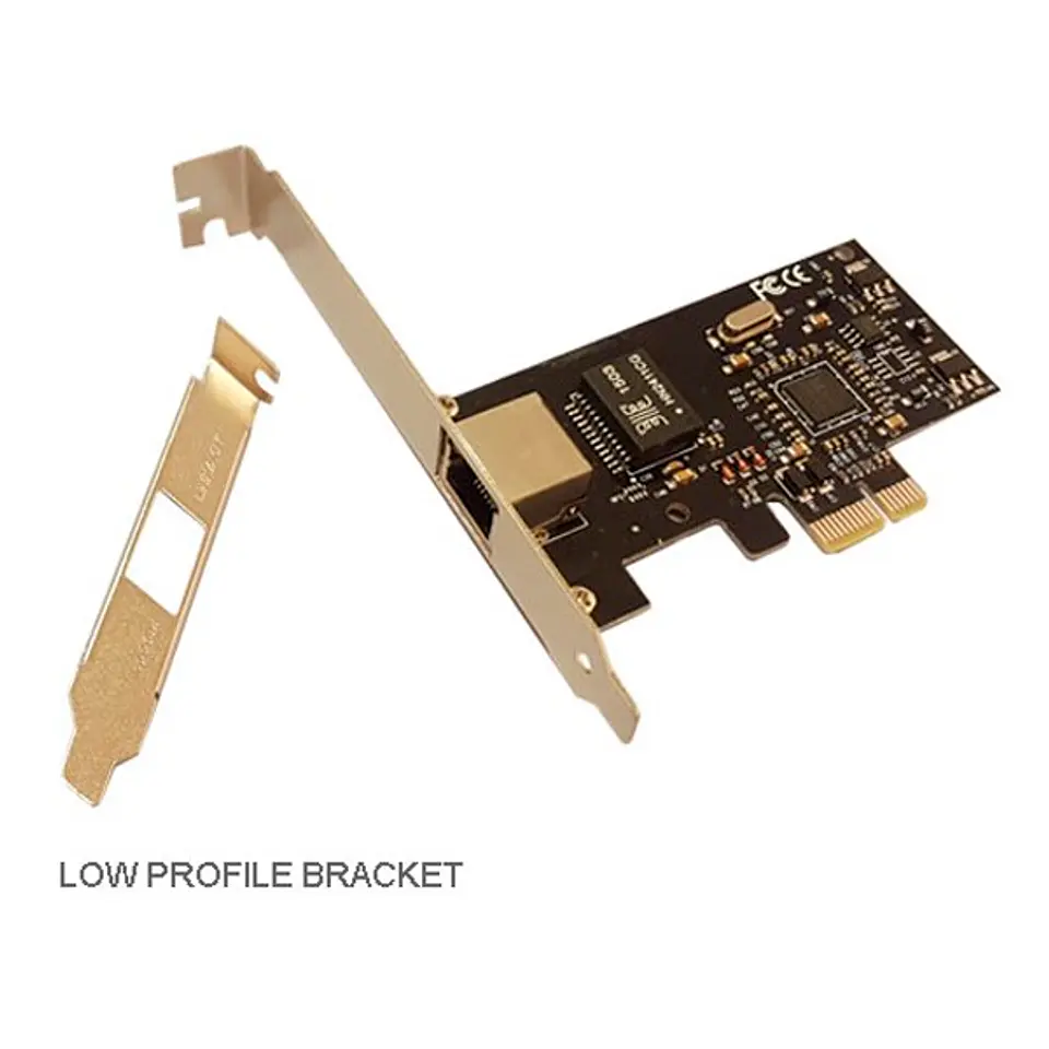 Tarjeta PCI express 10/100/1000 Mbps con bracket low profile adicional 2