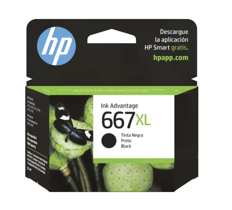 Cartucho de Tinta HP 667XL de Alto Rendimiento Negro Original 1