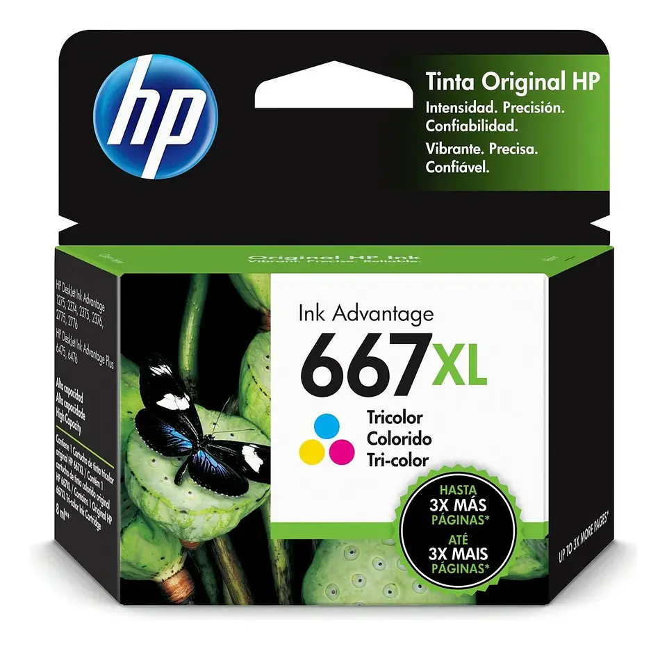 Cartucho de Tinta HP 667XL de Alto Rendimiento Color Original 1