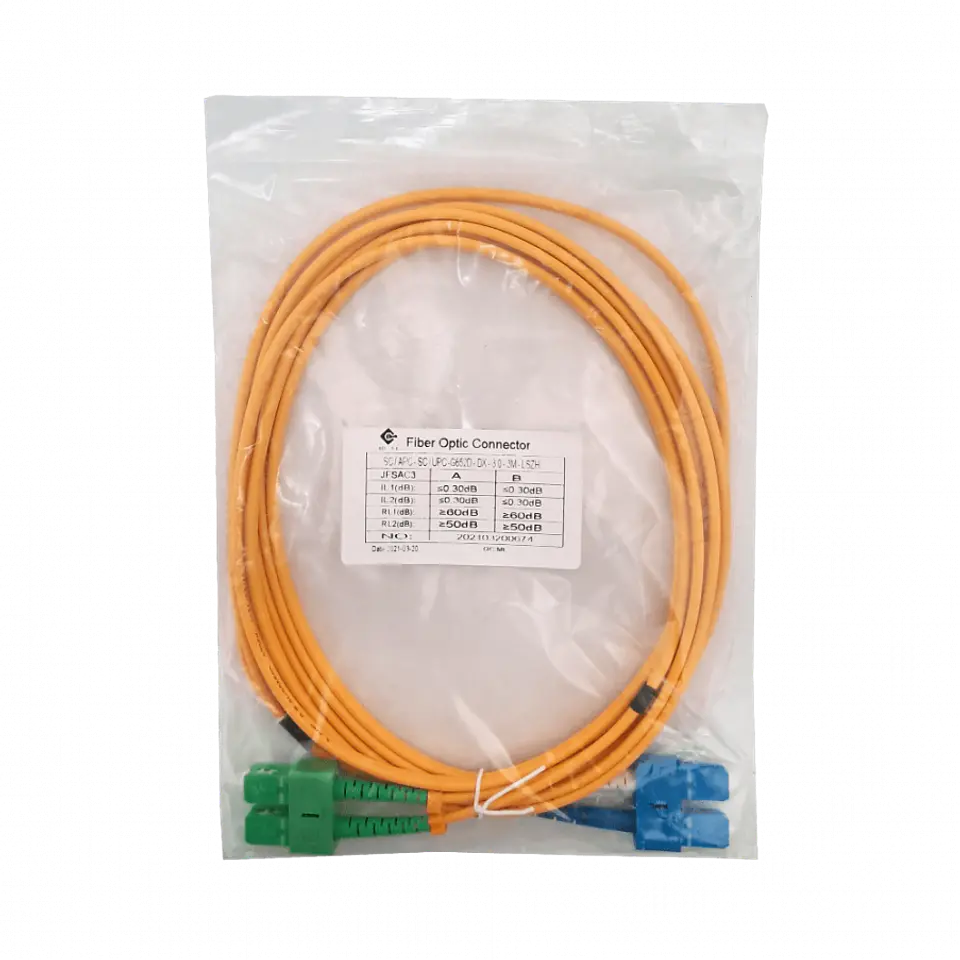 Cable de fibra SC/APC-SC/UPC MonoModo SM Duplex Jumper 3MTS 3